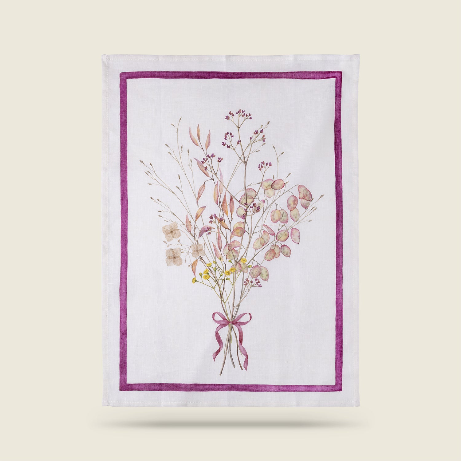 Tessitura Toscana Utěrka lněná Selvatica Fucsia 50x70 cm