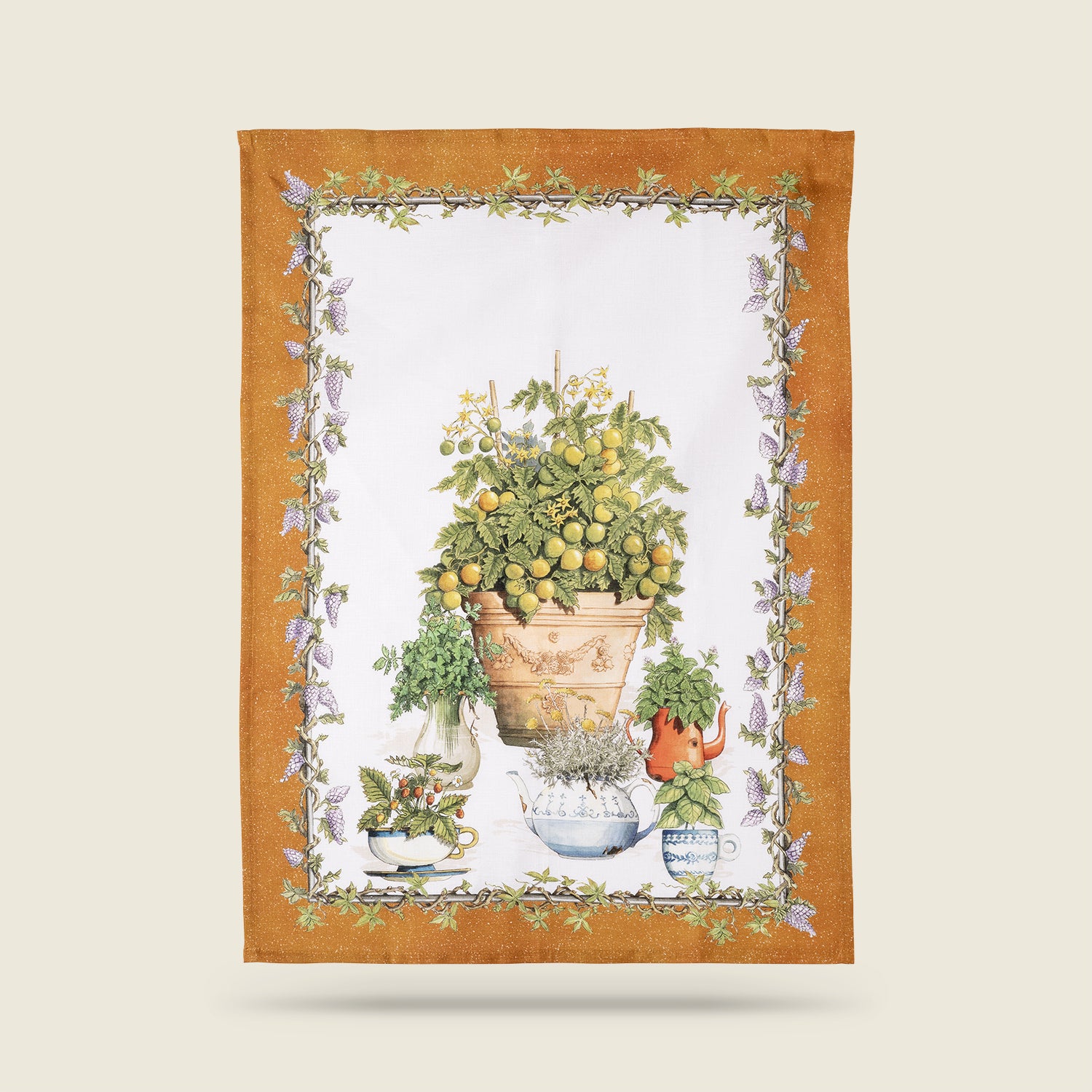 Tessitura Toscana Utěrka lněná Balcon Potager Arancio 50x70 cm