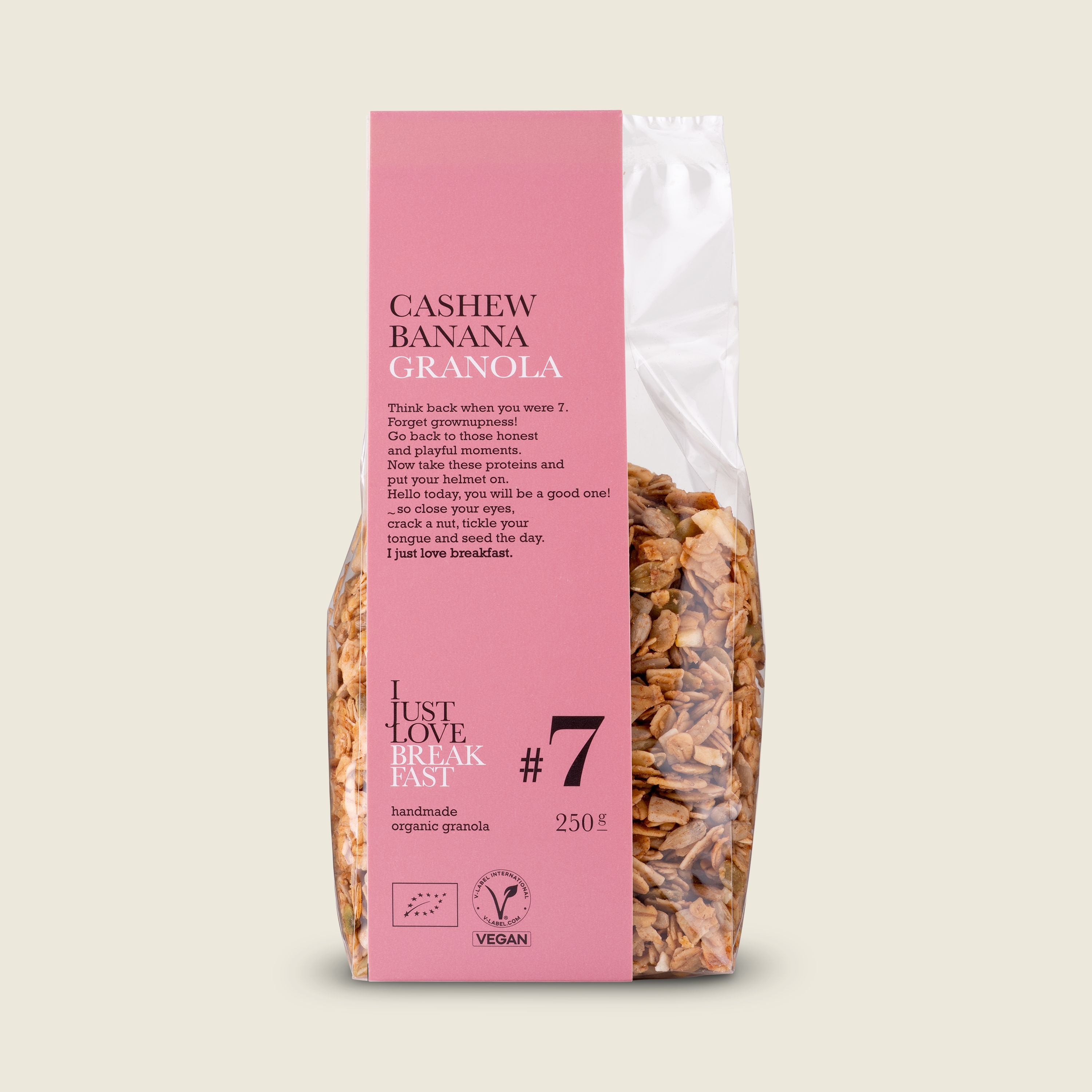 I just love breakfast Granola s kešu ořechy a banány, 250g