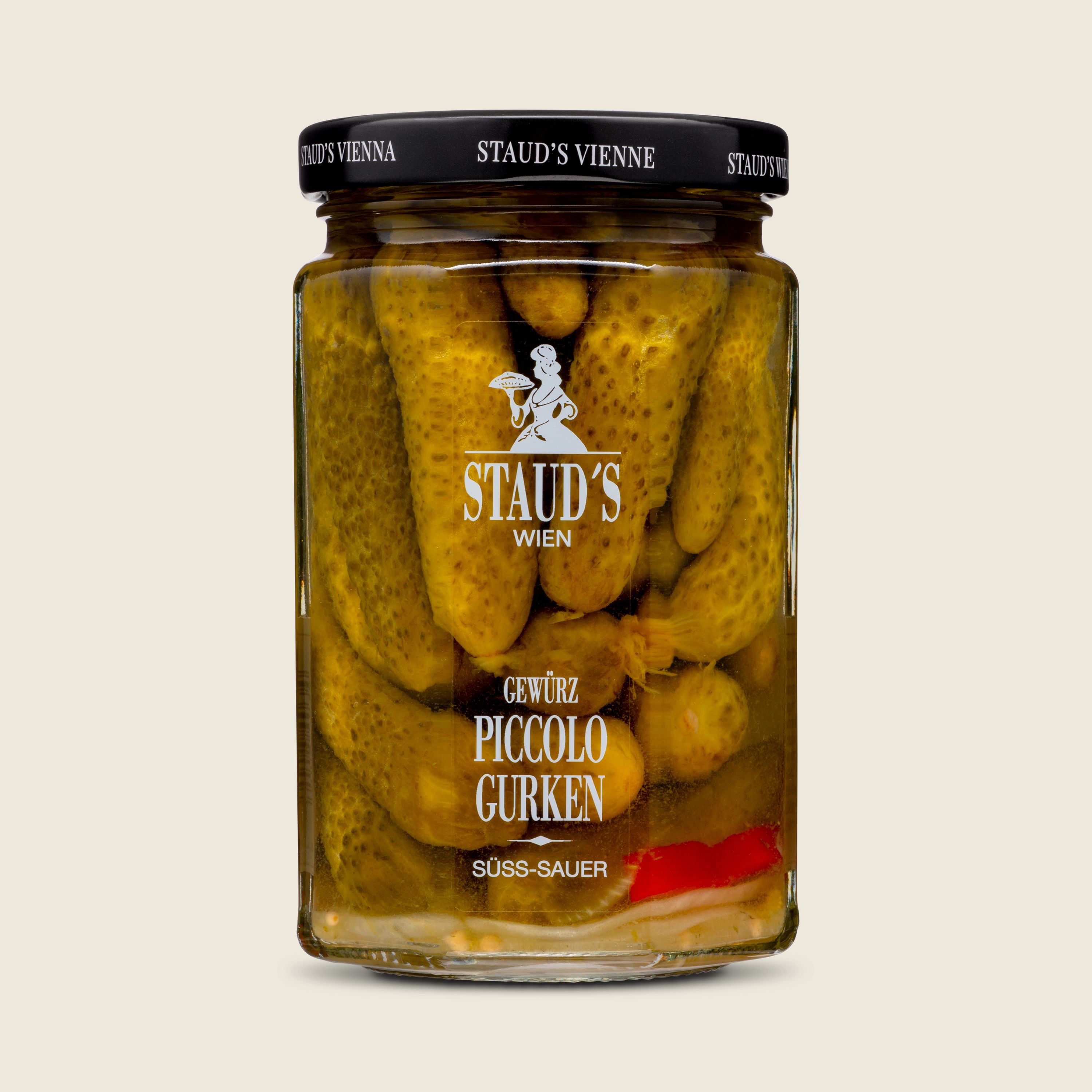 Staud’s Kyselé okurky Piccolo ve sladkokyselém nálevu, 300 g