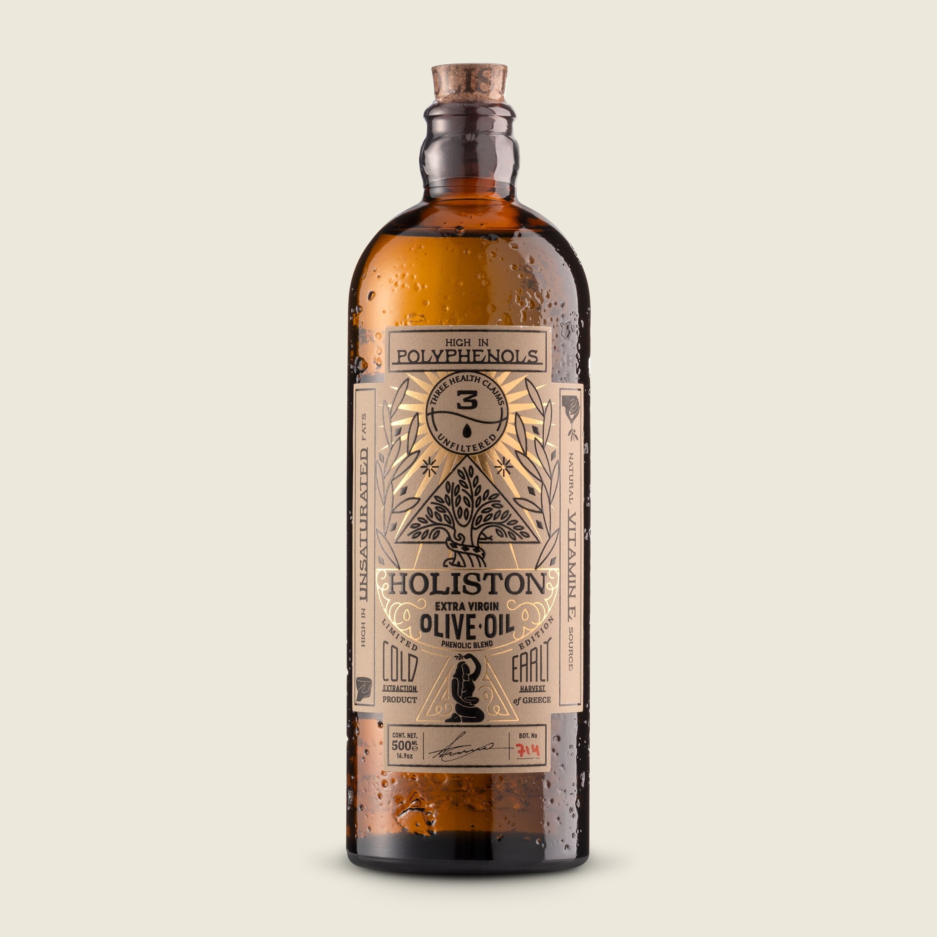Holiston Extra panenský olivový olej s vysokým obsahem polyphenolů, 500 ml