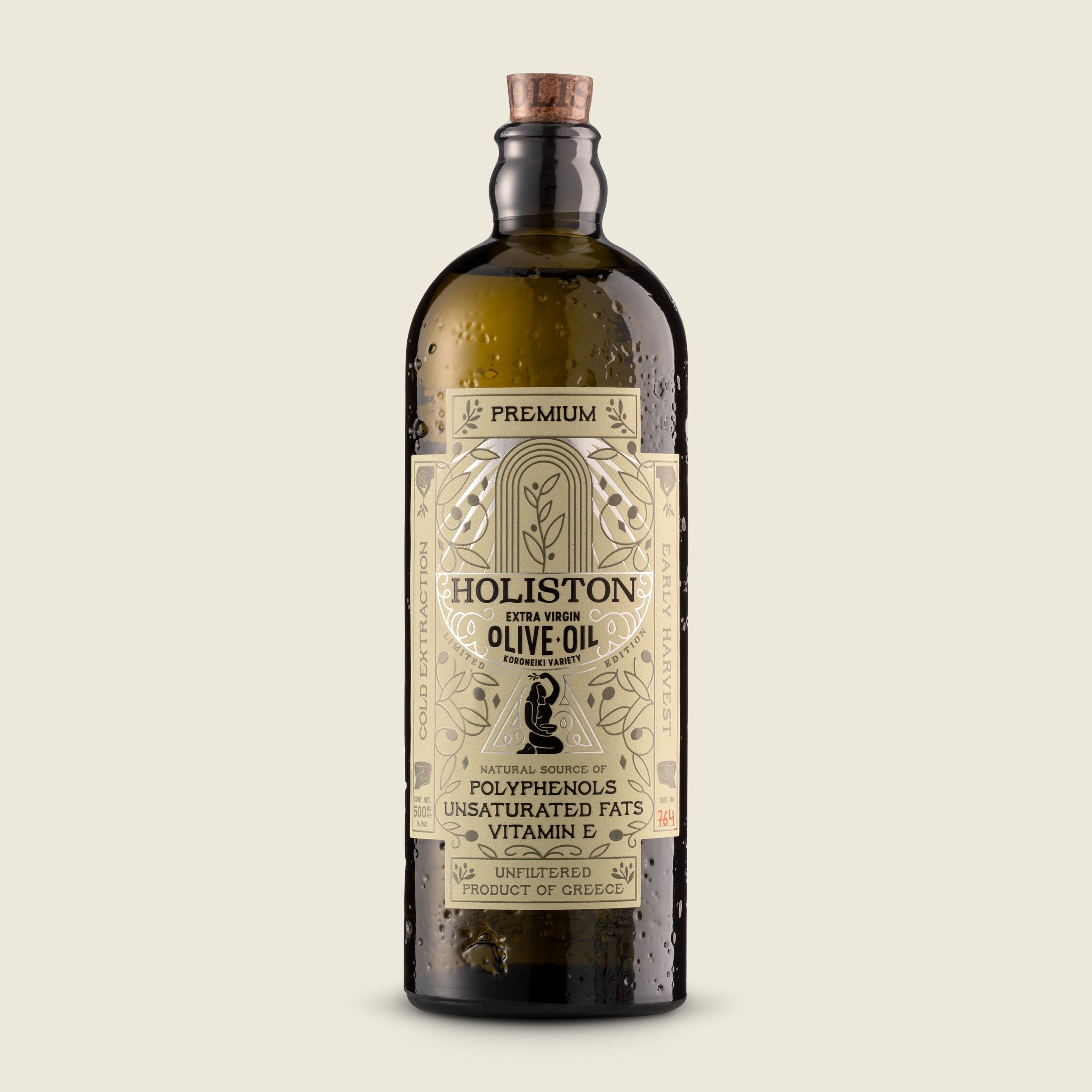 Holiston Premium extra panenský olivový olej s vysokým obsahem polyphenolů, 500 ml