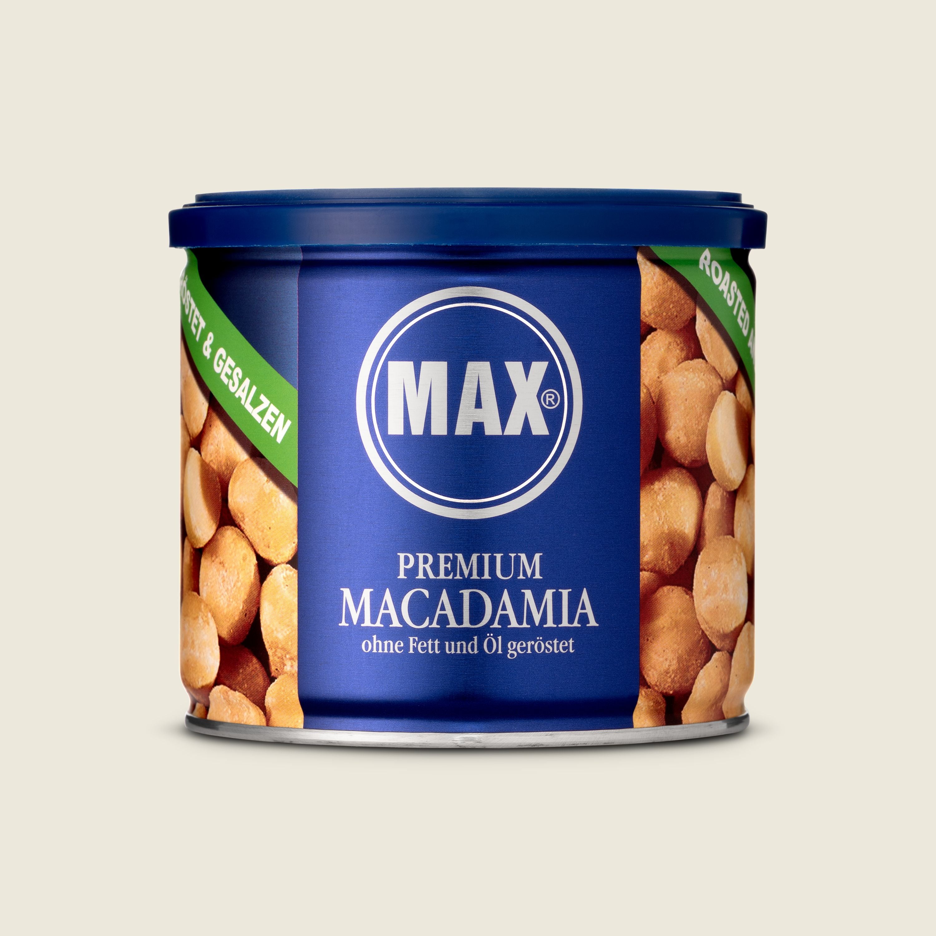 Max Kiene  Prémiové macadamia ořechy pražené bez tuku a solené, 150 g
