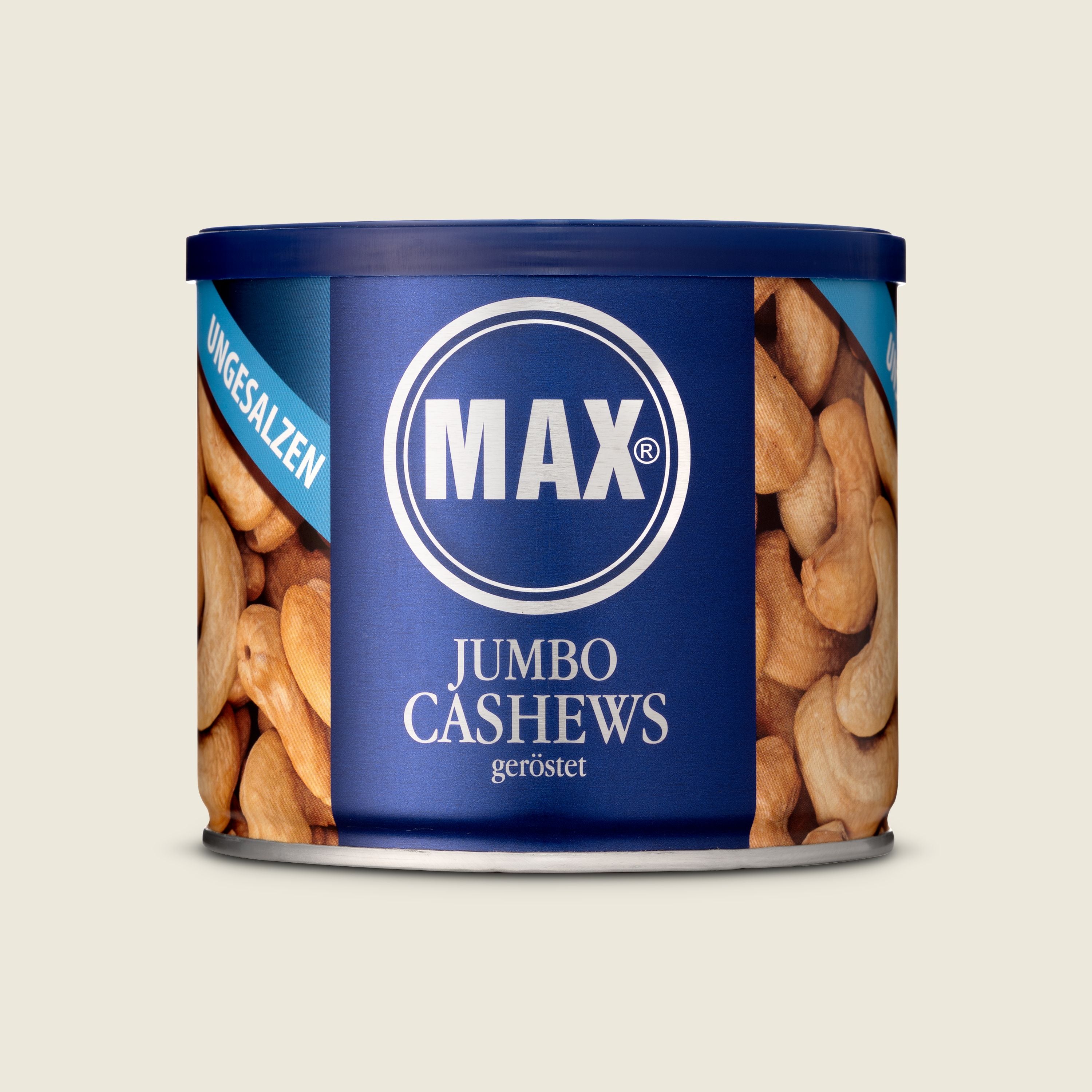 Max Kiene Jumbo Cashew ořechy pražené a nesolené, 225g