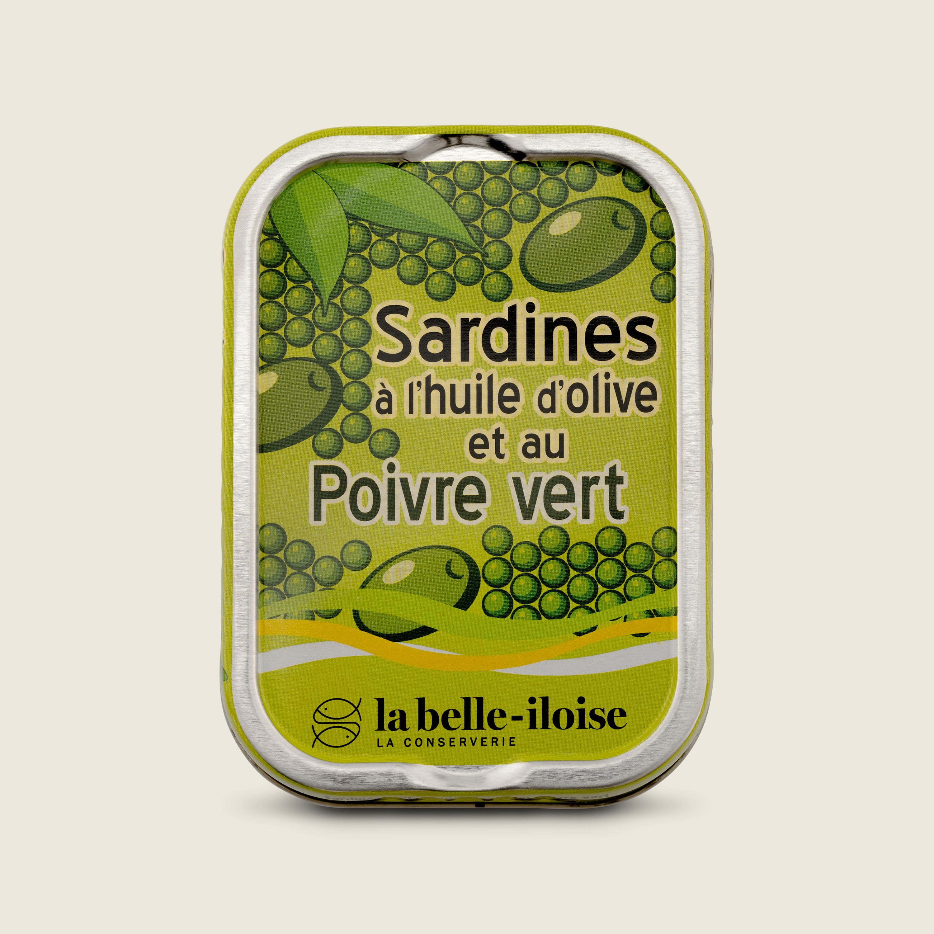 La Belle Illoise Sardinky v olivovém oleji se zeleným pepřem, 115g
