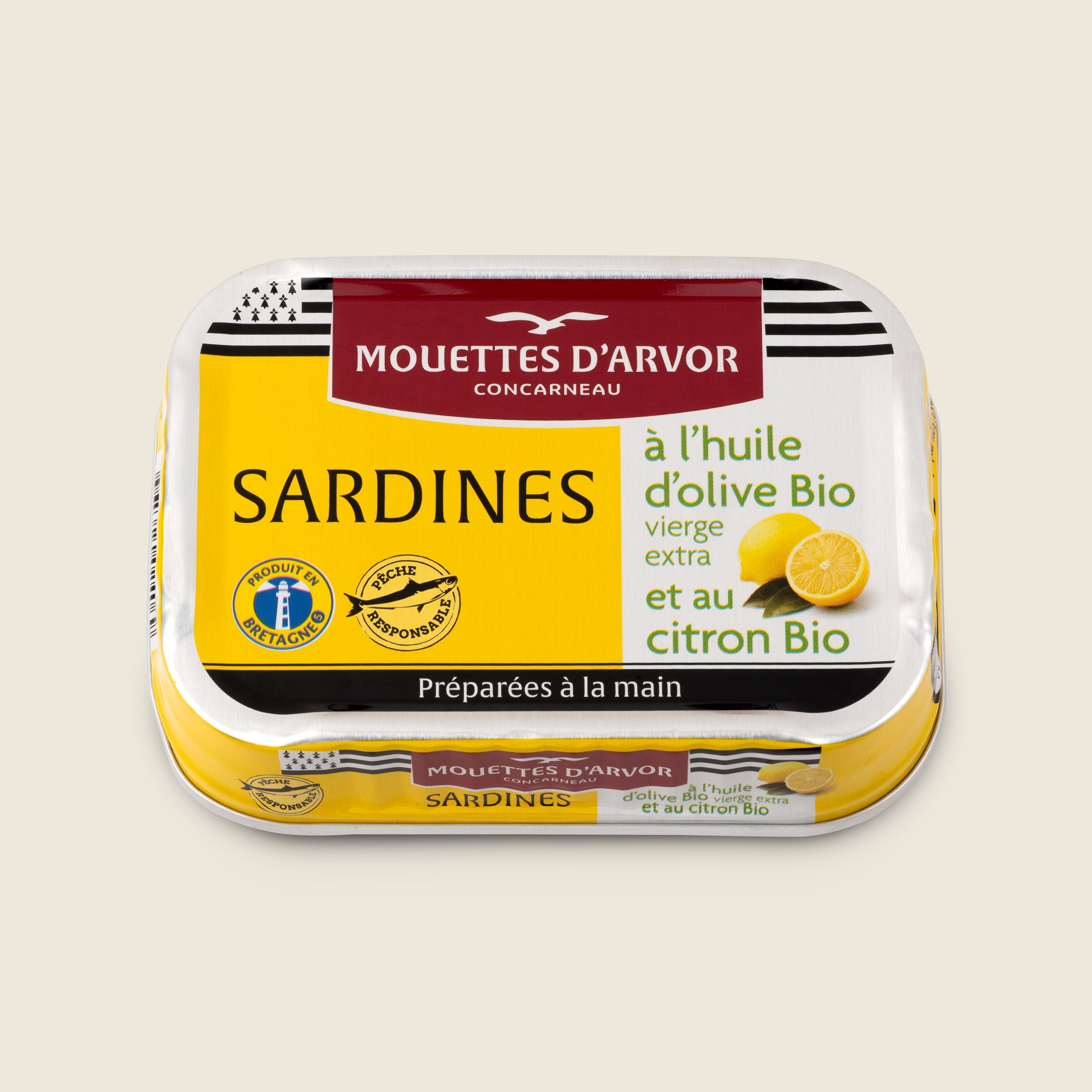 Gonidec Sardinky v extra panenském olivovém oleji s citronem, BIO, 115g