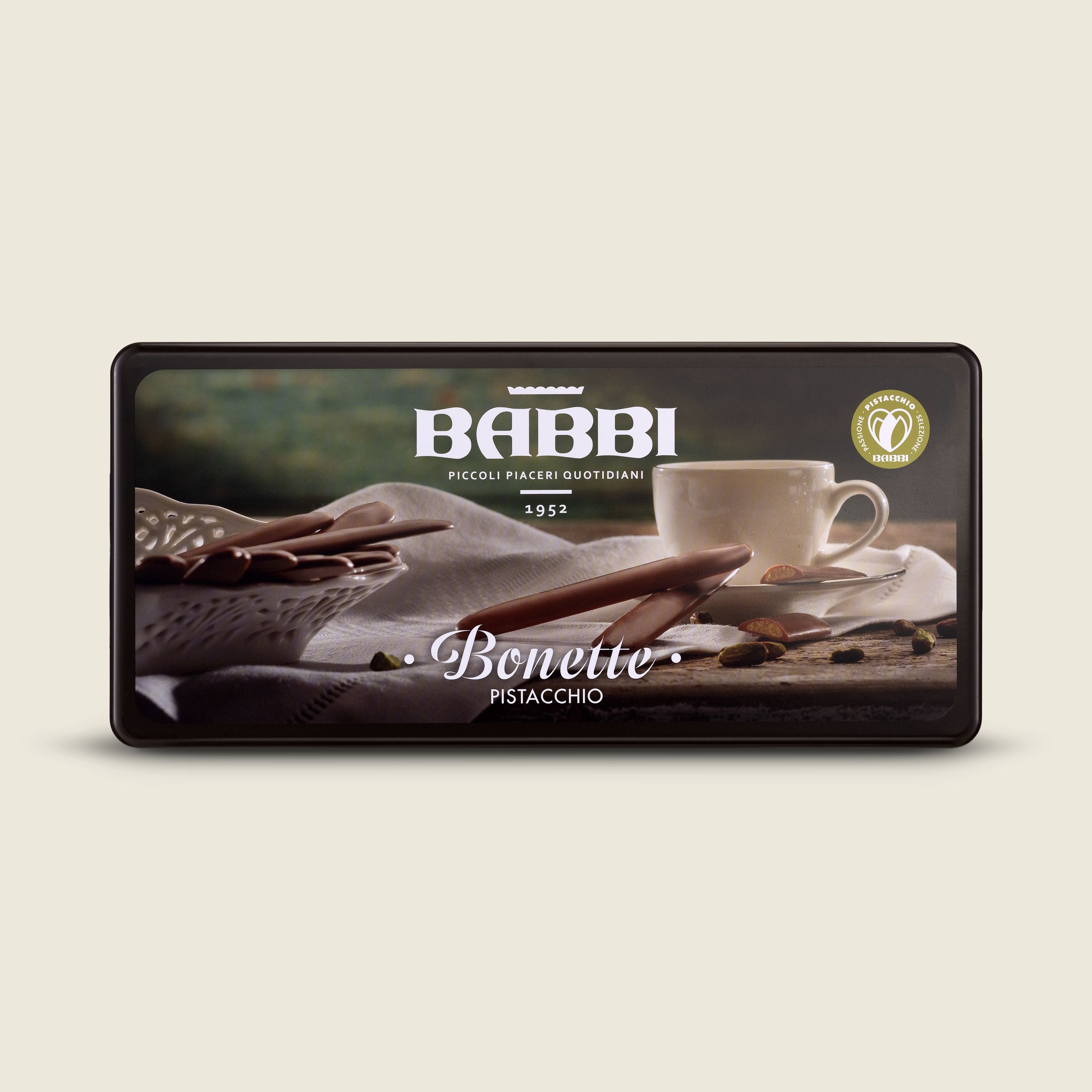 Babbi Bonette čokoládové jazýčky s pistáciovou náplní, 180g