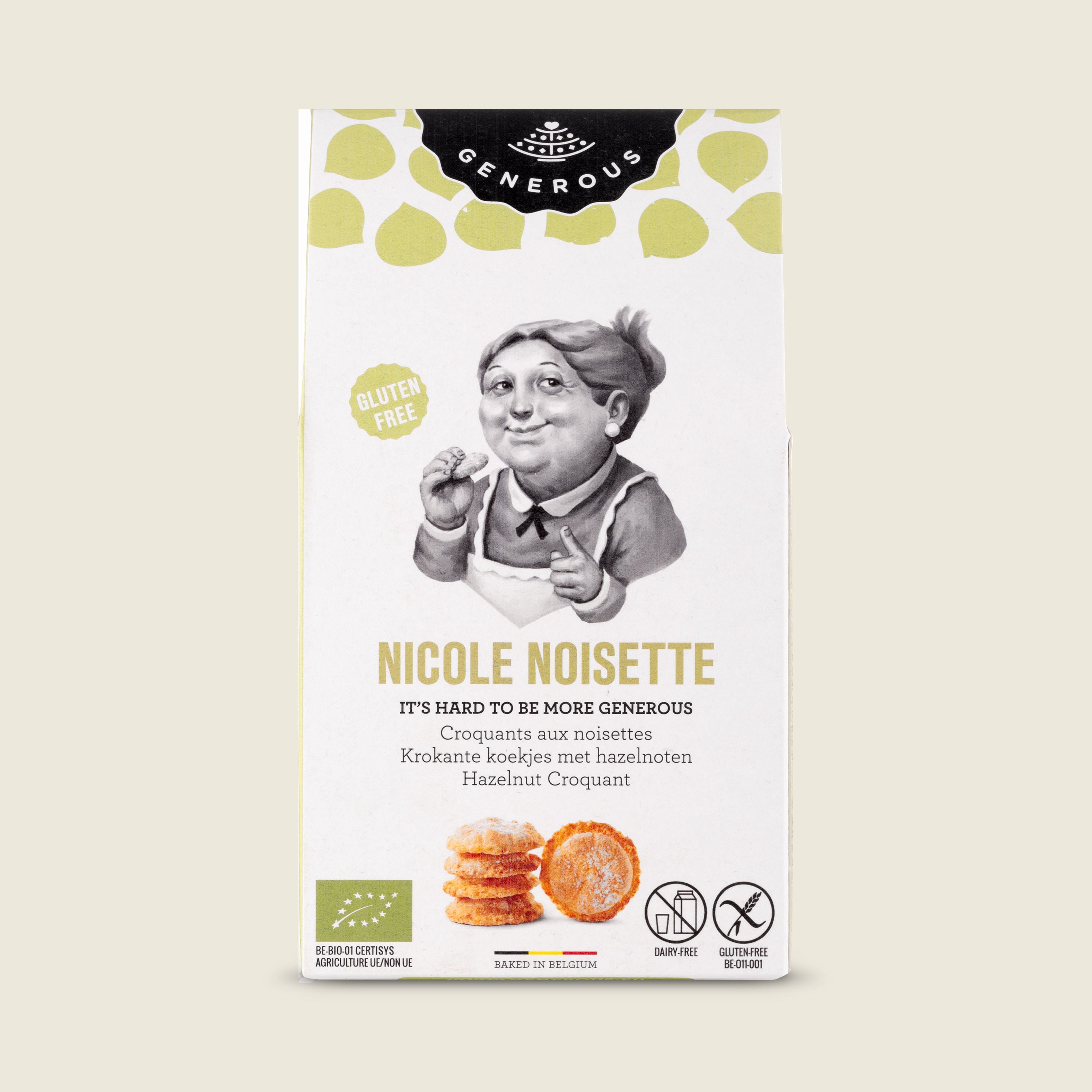 Generous Máslové sušenky Nicole Noisette bez lepku a bez laktózy, BIO, 100g