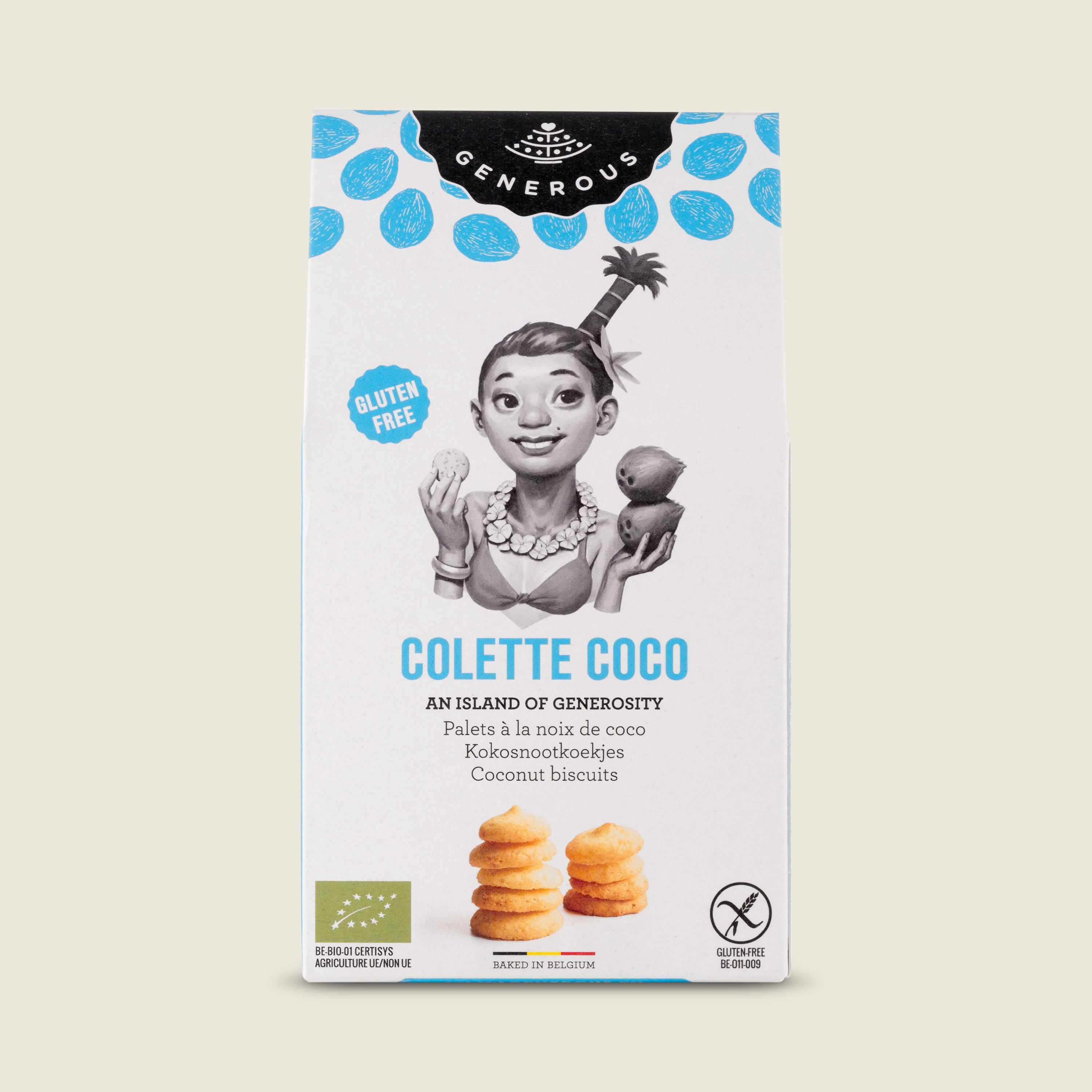 Generous Máslové sušenky Colette Coco bez lepku a laktózy, BIO