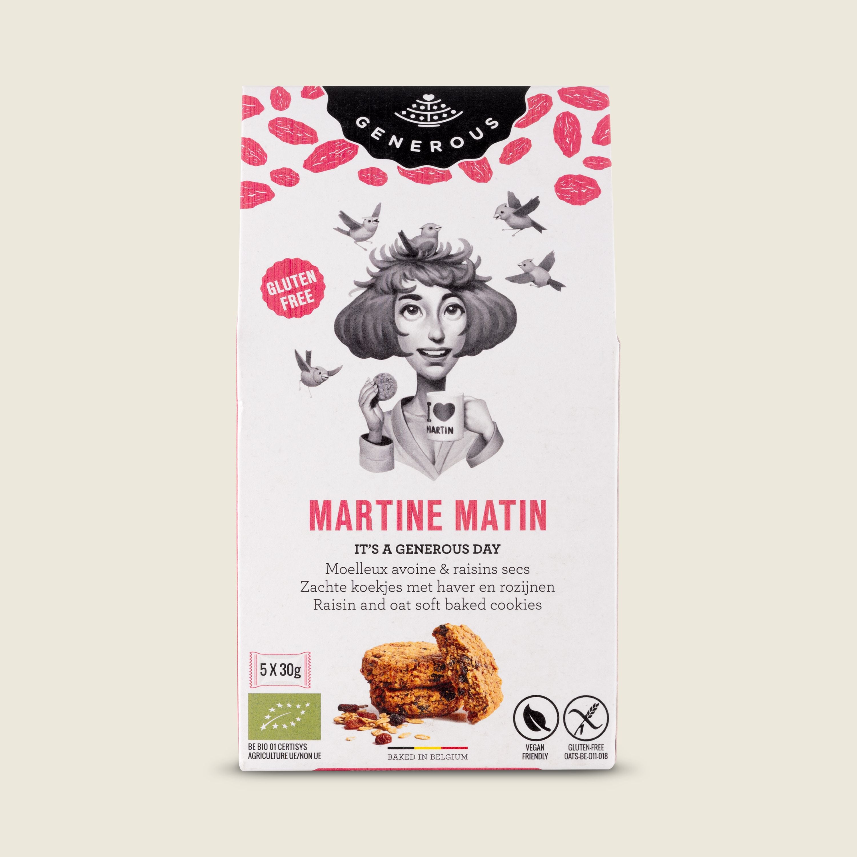 Generous Máslové sušenky Martine Matin bez lepku, veganské, BIO