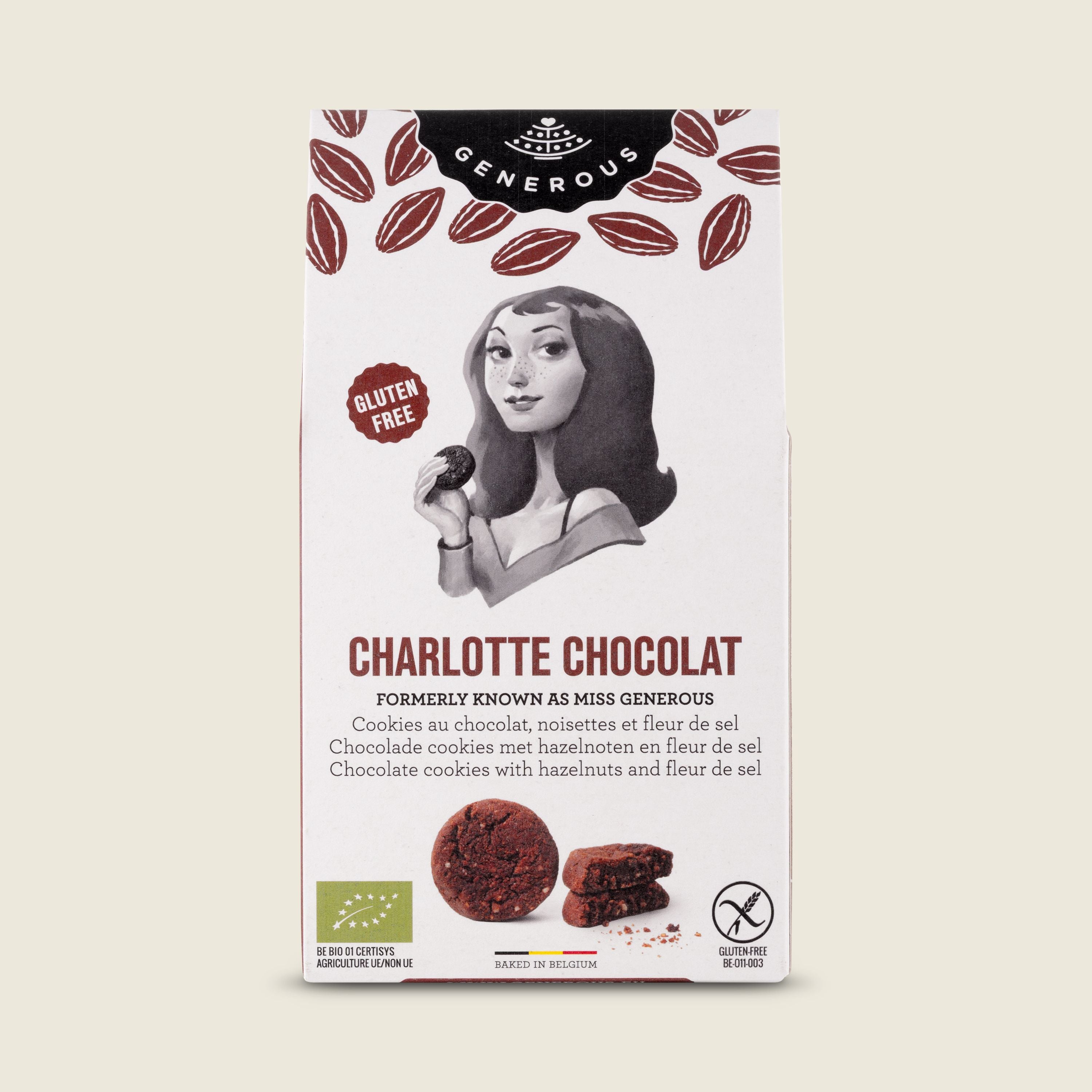 Generous Máslové sušenky Charlotte Chocolat bez lepku, BIO