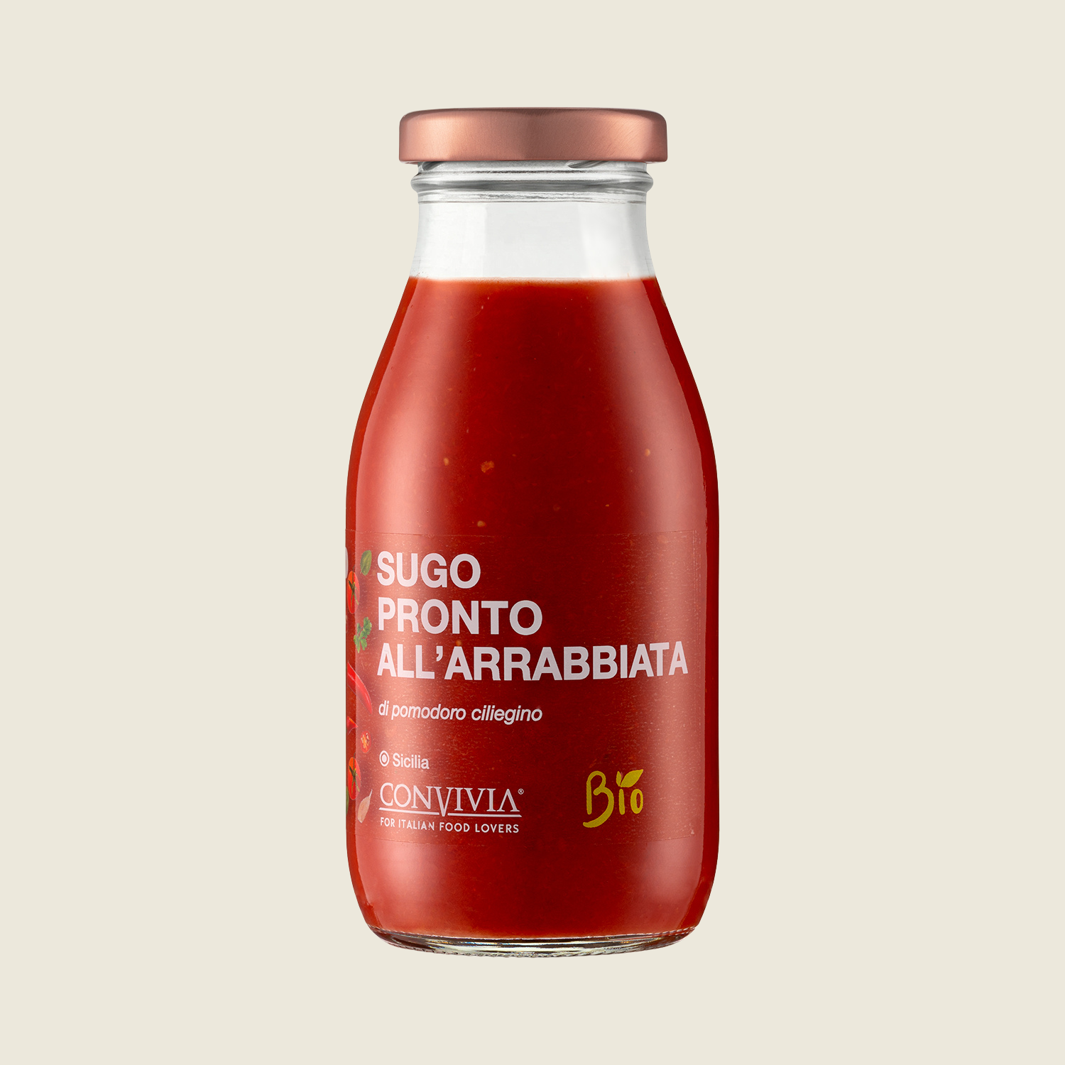 Convivia Omáčka all’arrabiata omáčka ze cherry rajčátek, BIO, 250 g