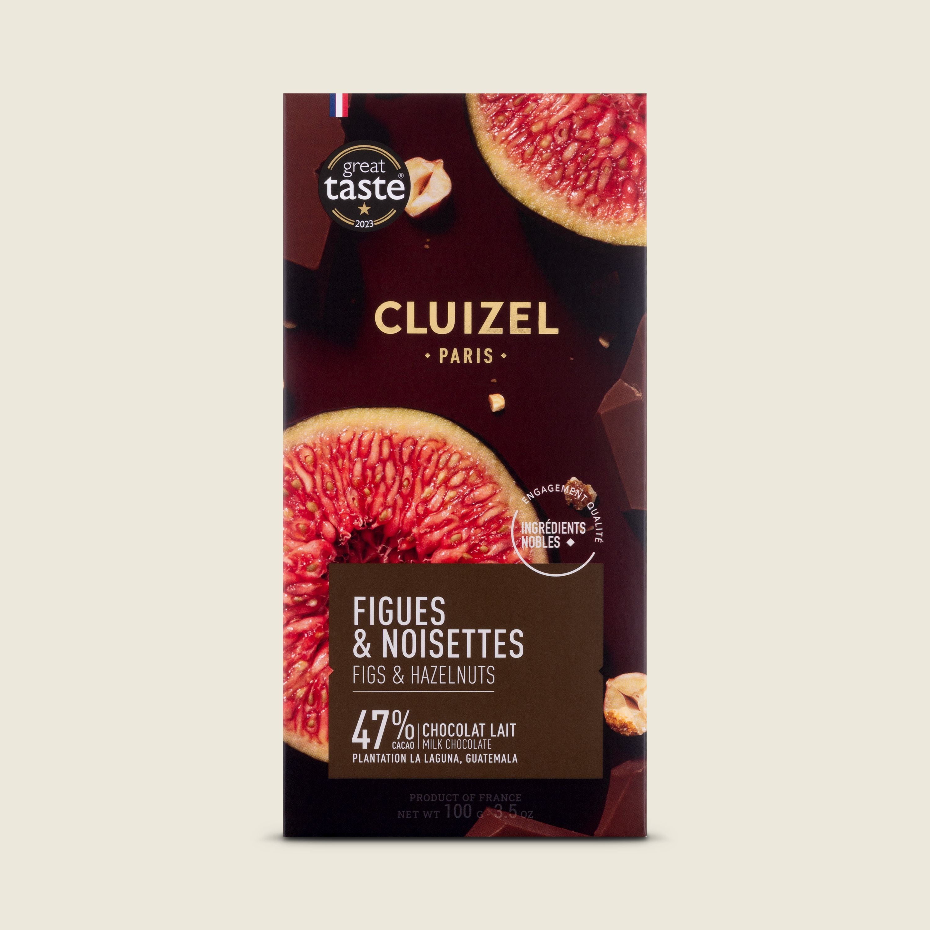 Cluizel Figues & Noisettes 47% čokoláda mléčná s fíky a oříšky, 70g