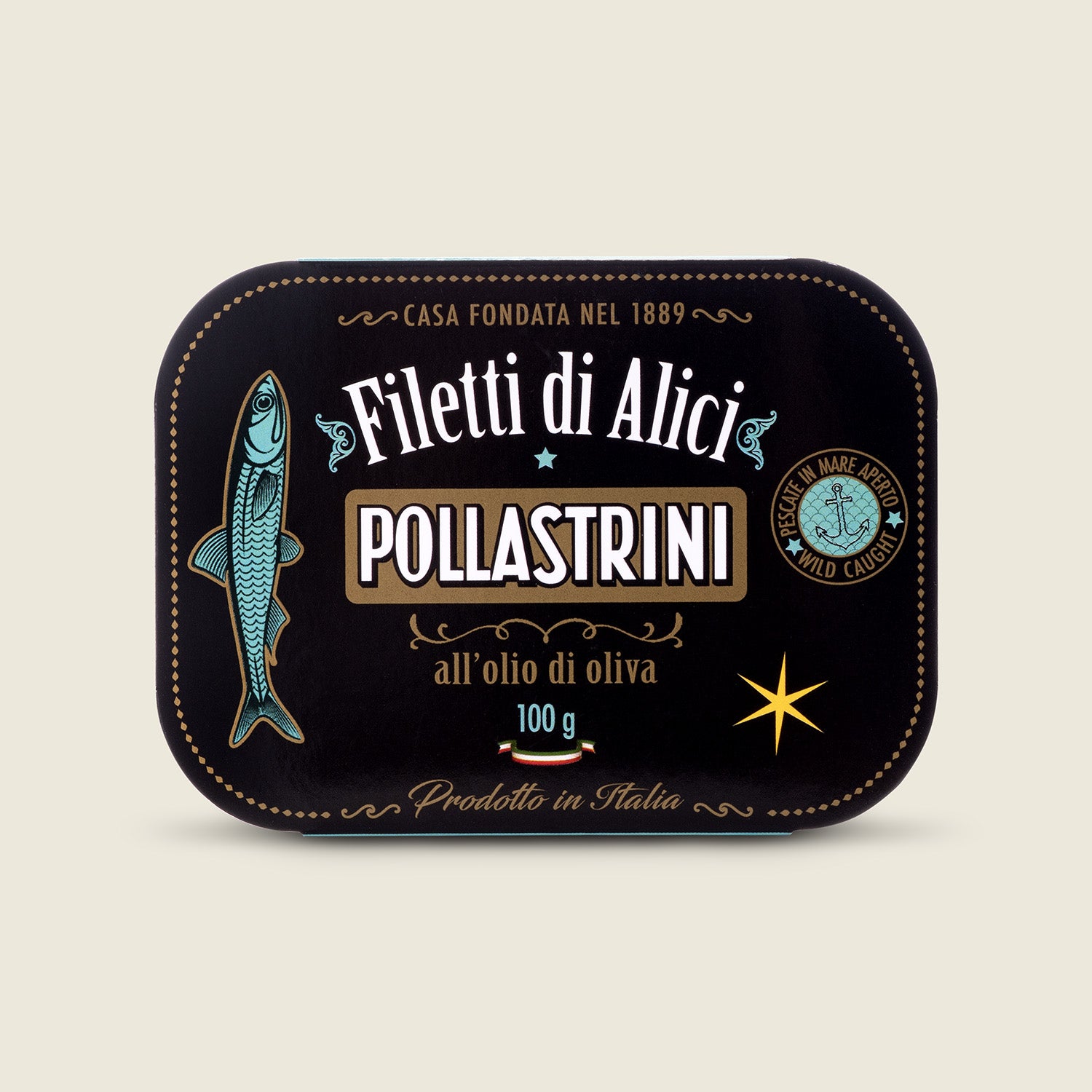 Pollastrini Ančovičky v olivovém oleji, 100g
