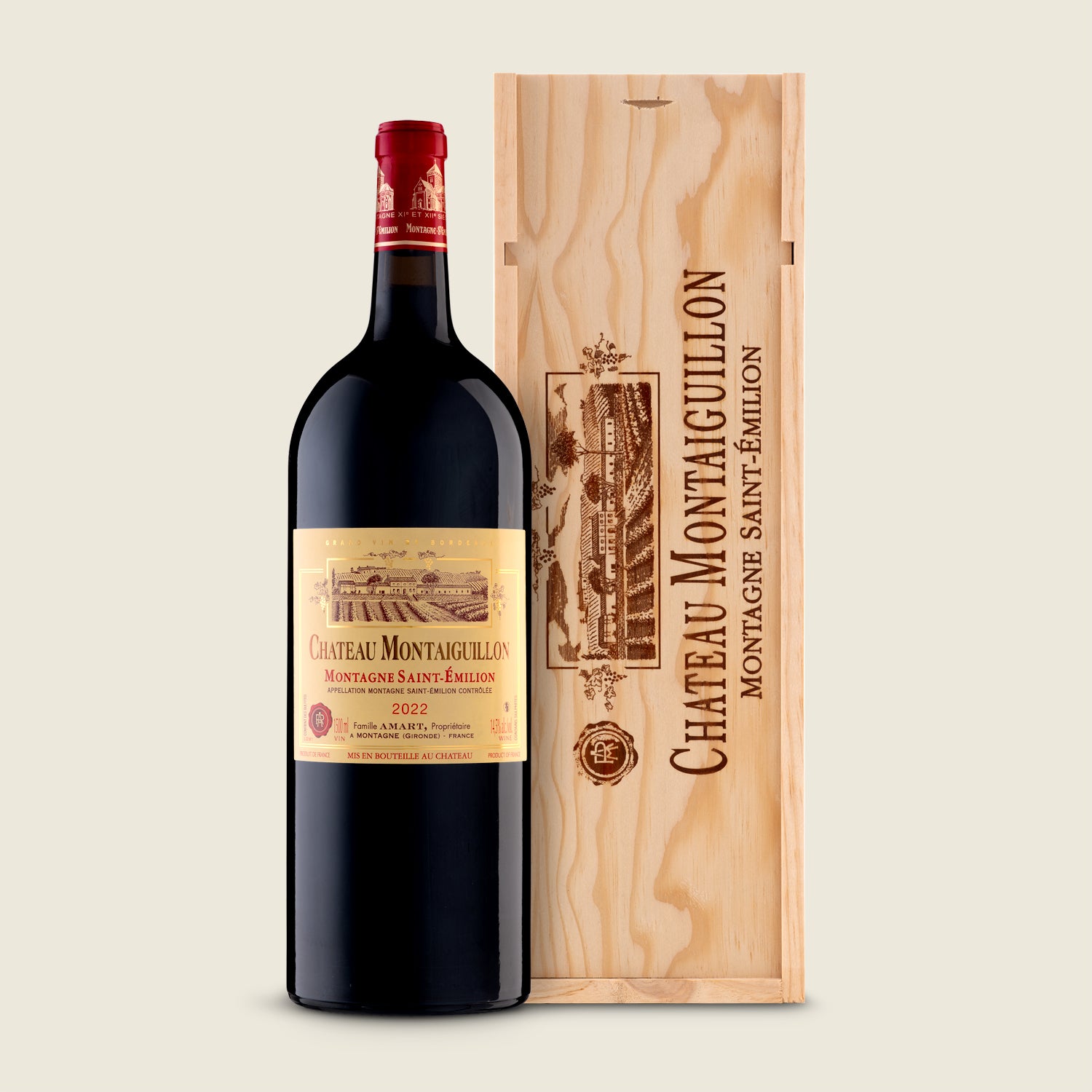 Château Montaiguillon MONTAGNE SAINT EMILION 2019 Magnum 1,5 l dárkové balení, červené suché víno