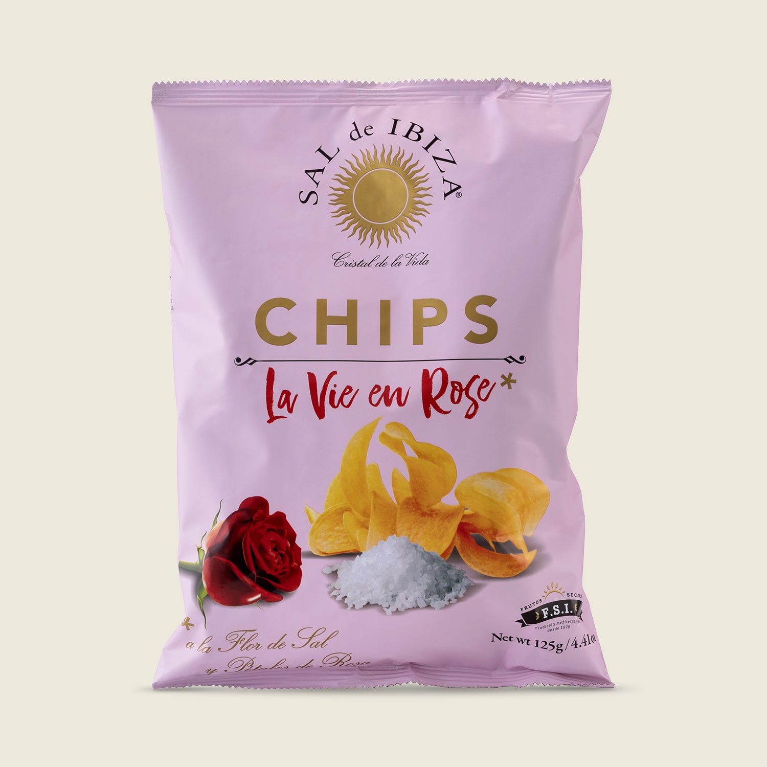 Sal de Ibiza Bramborové chipsy La Vie en Rose se solným květem, 125g