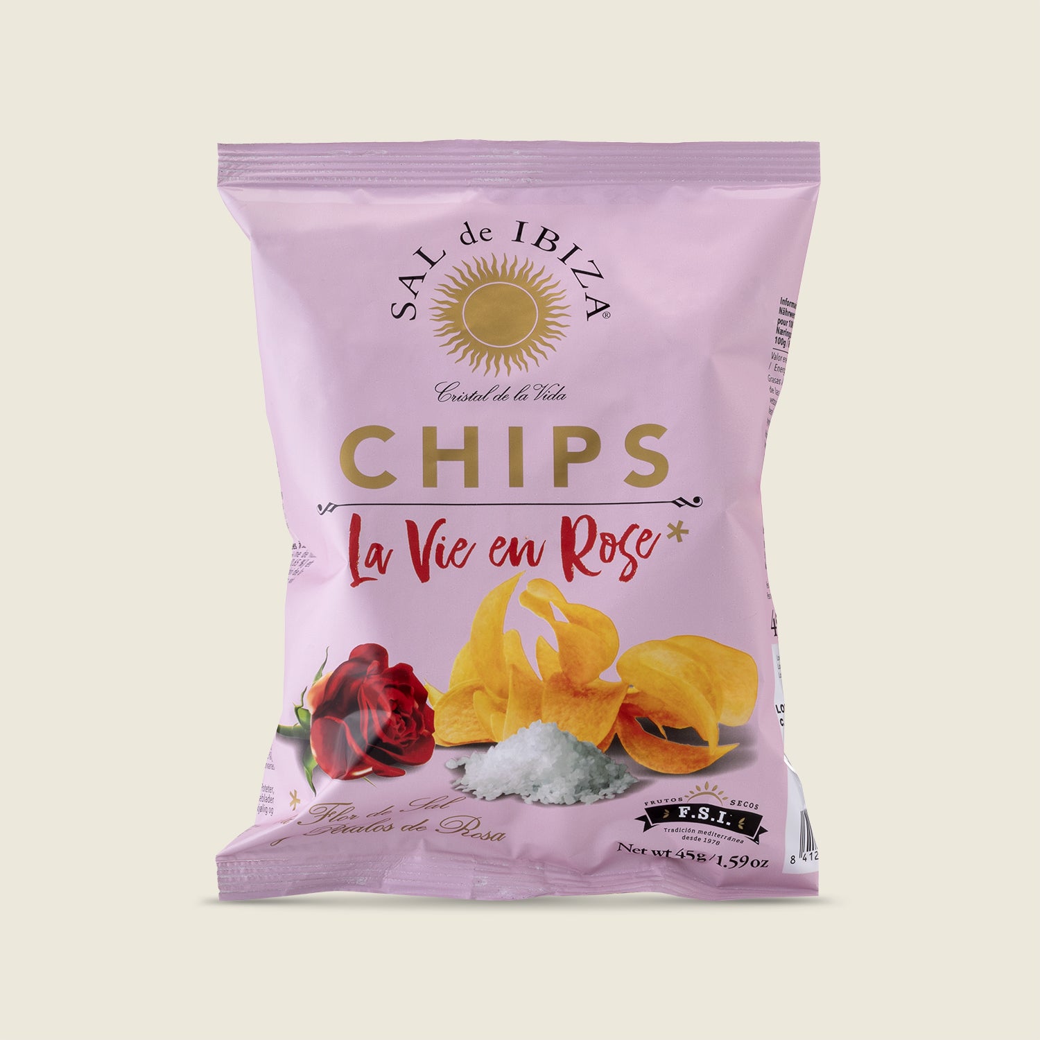 Sal de Ibiza Bramborové chipsy La Vie en Rose se solným květem, 45g