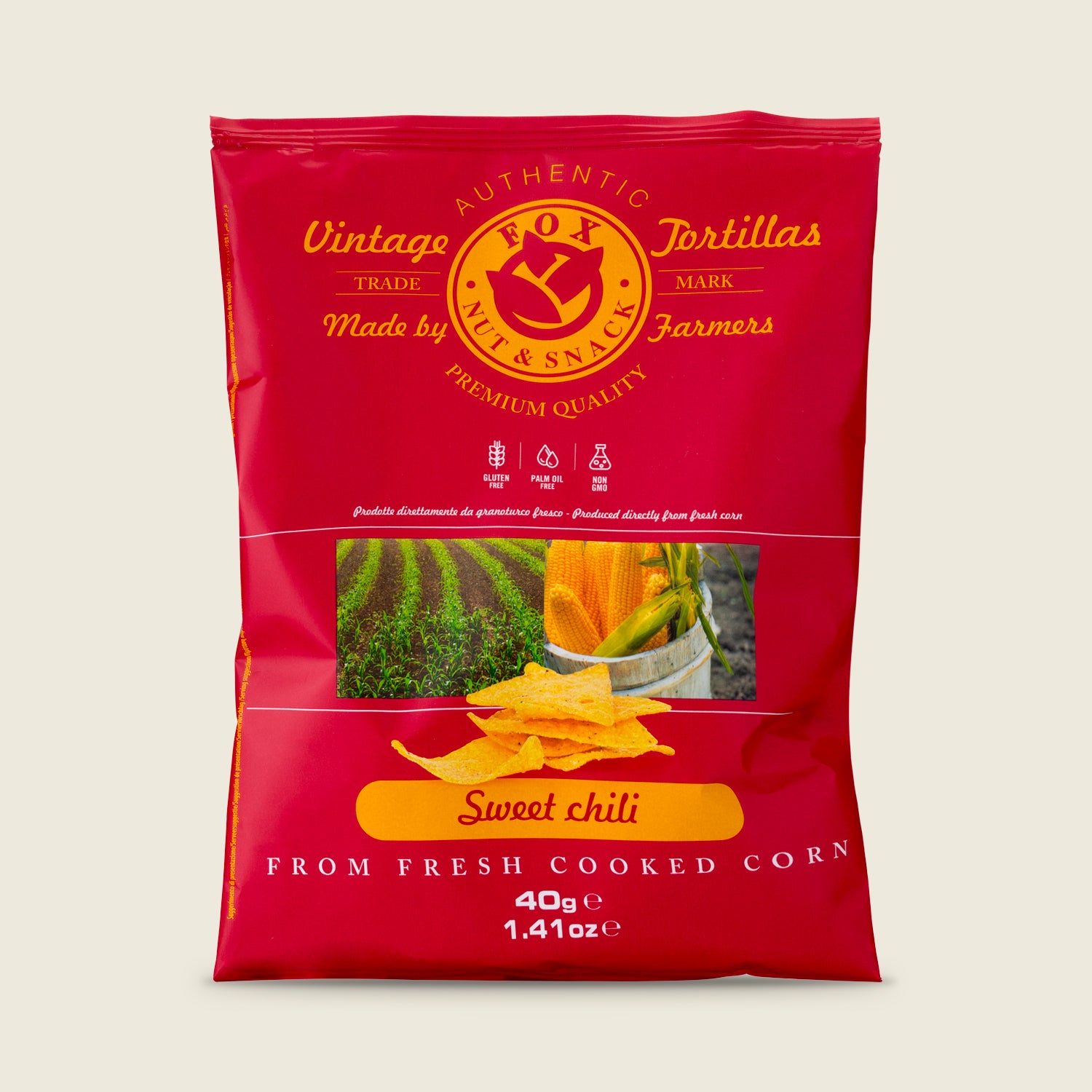 Fox Italia Kukuřičné tortilly sweet chilli, 40 g