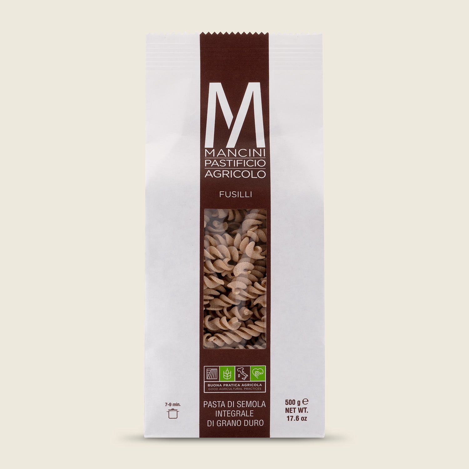 Pasta Mancini Fusilli celozrnné, 500g