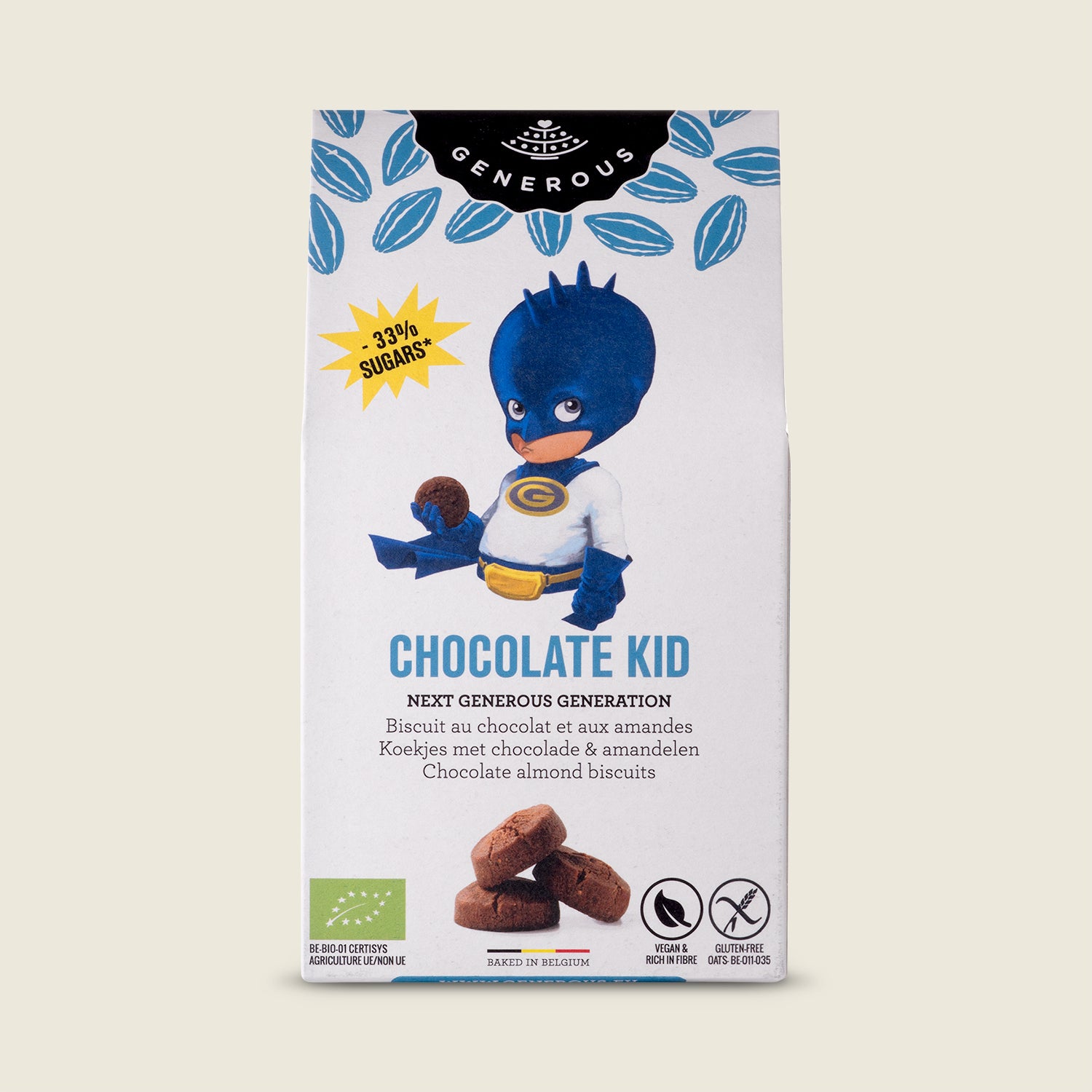 Generous Bio Máslové sušenky Chocolate Kid, 100 g