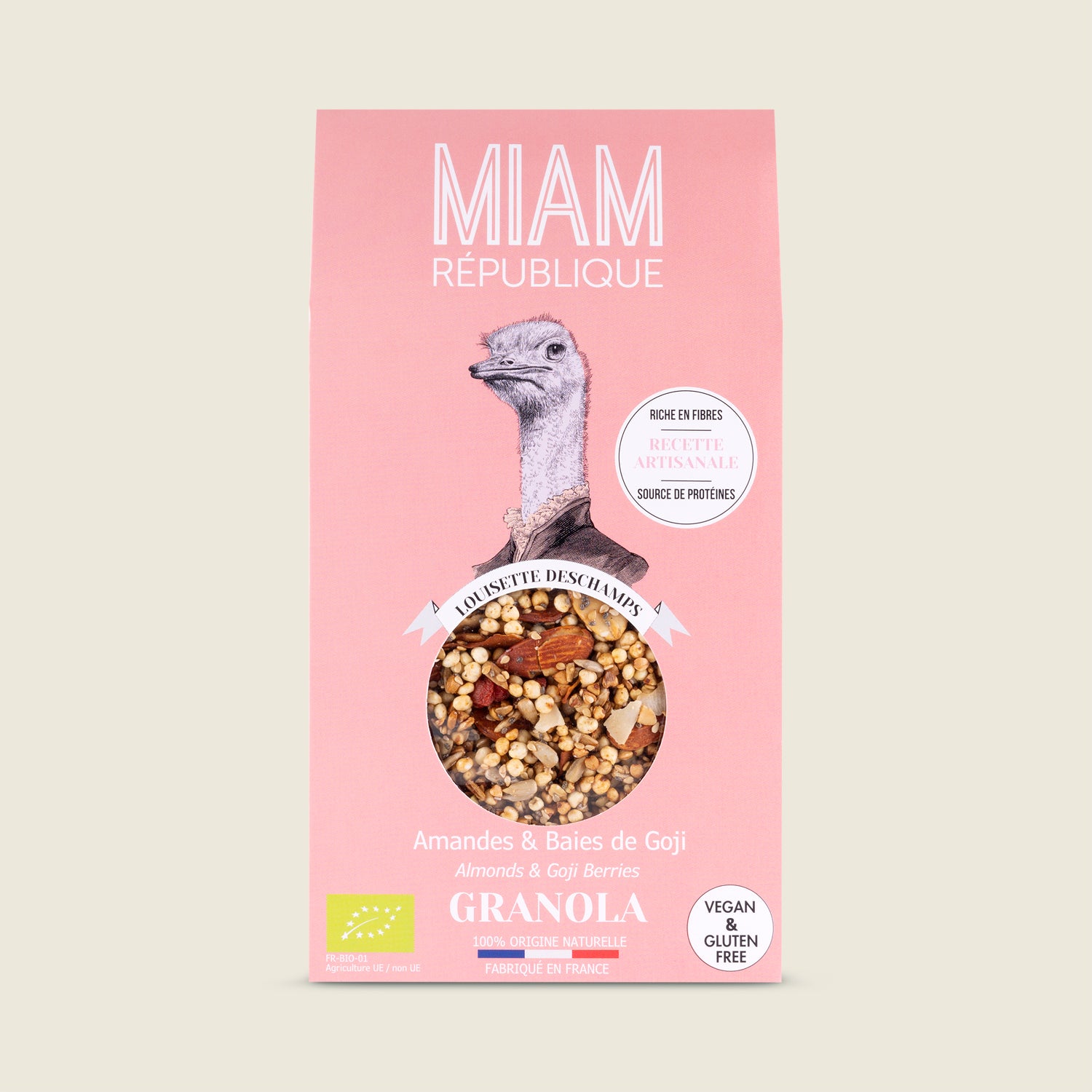 Miam République Granola s mandlemi a goji, BIO, 350g