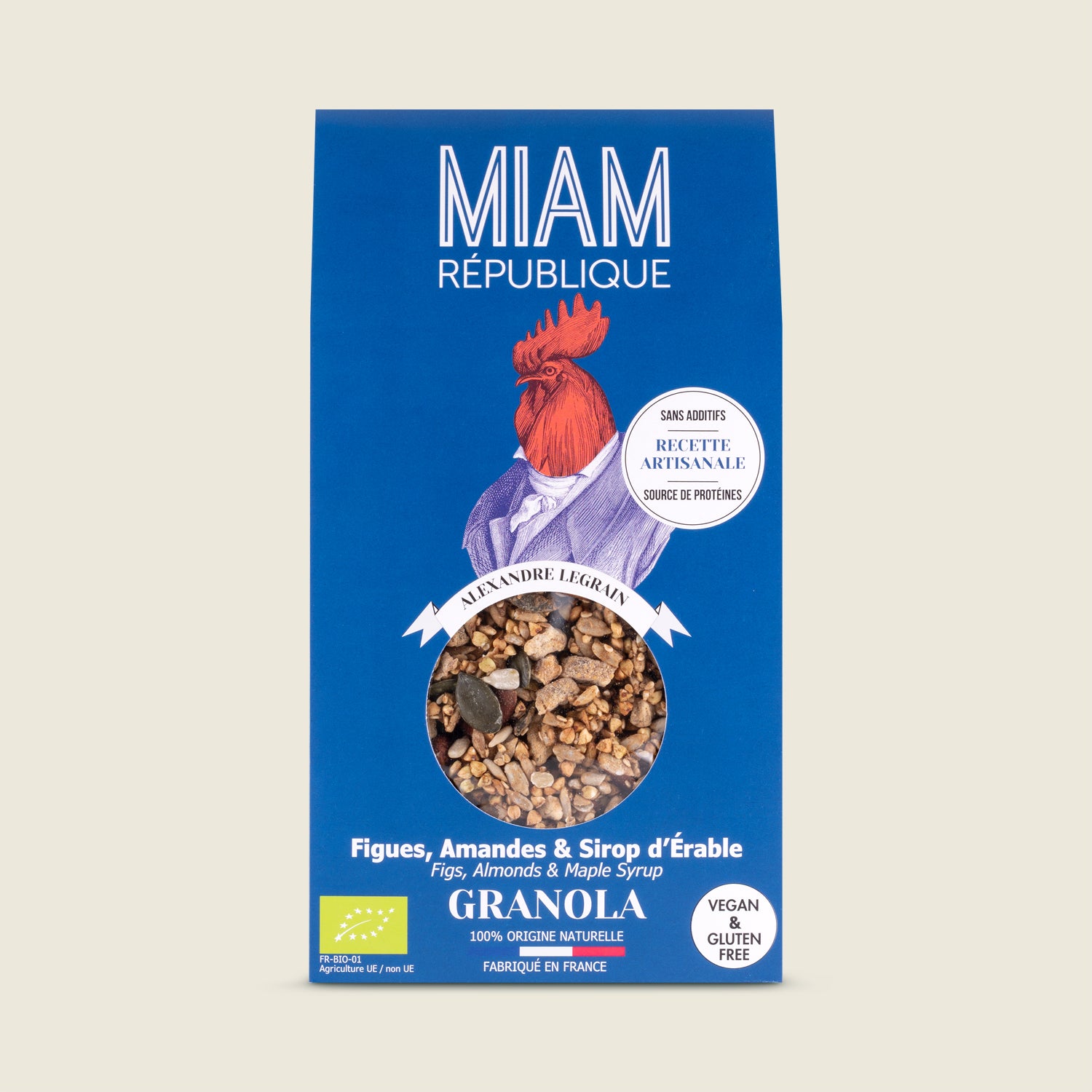 Miam République Granola s fíky, mandlemi a javorovým sirupem , BIO, 350g