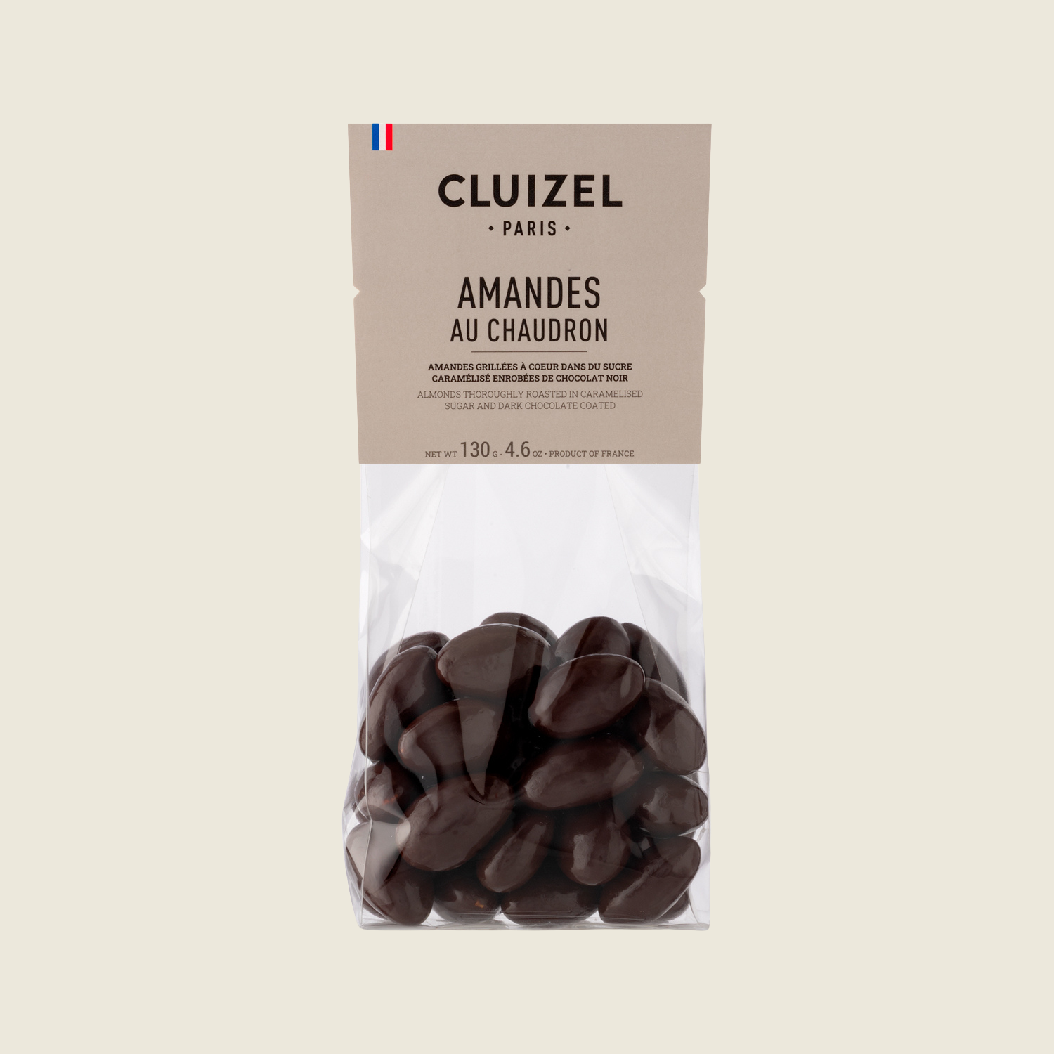 Cluizel mandle v hořké čokoládě, 130g