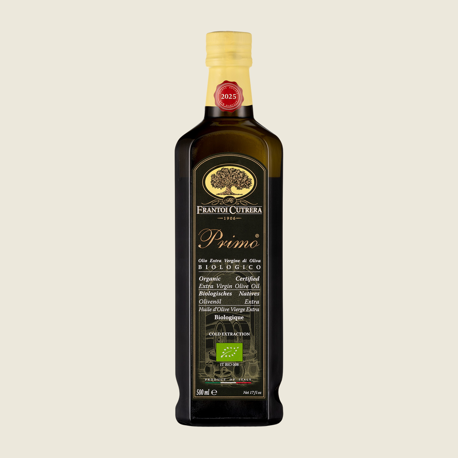 Frantoi Cutrera Extra panenský olivový olej PRIMO, BIO, 500 ml