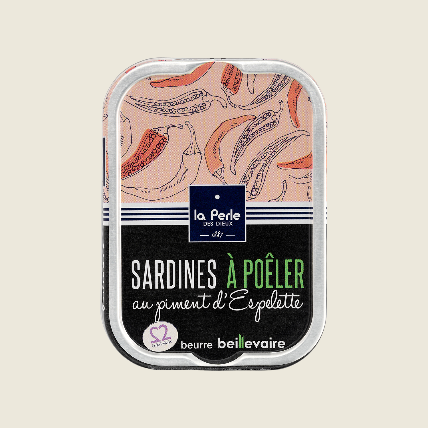 La Perle des Dieux Sardinky k tepelné úpravě s papričkou  z Espelette, 115g