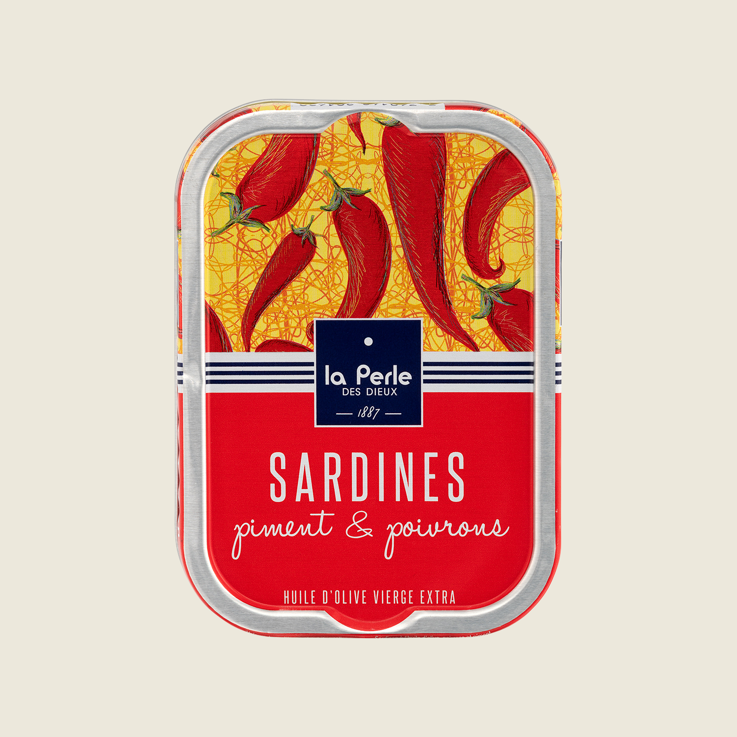 La Perle des Dieux Sardinky „pepř a papričky“ v extra panenském olivovém oleji, 115g