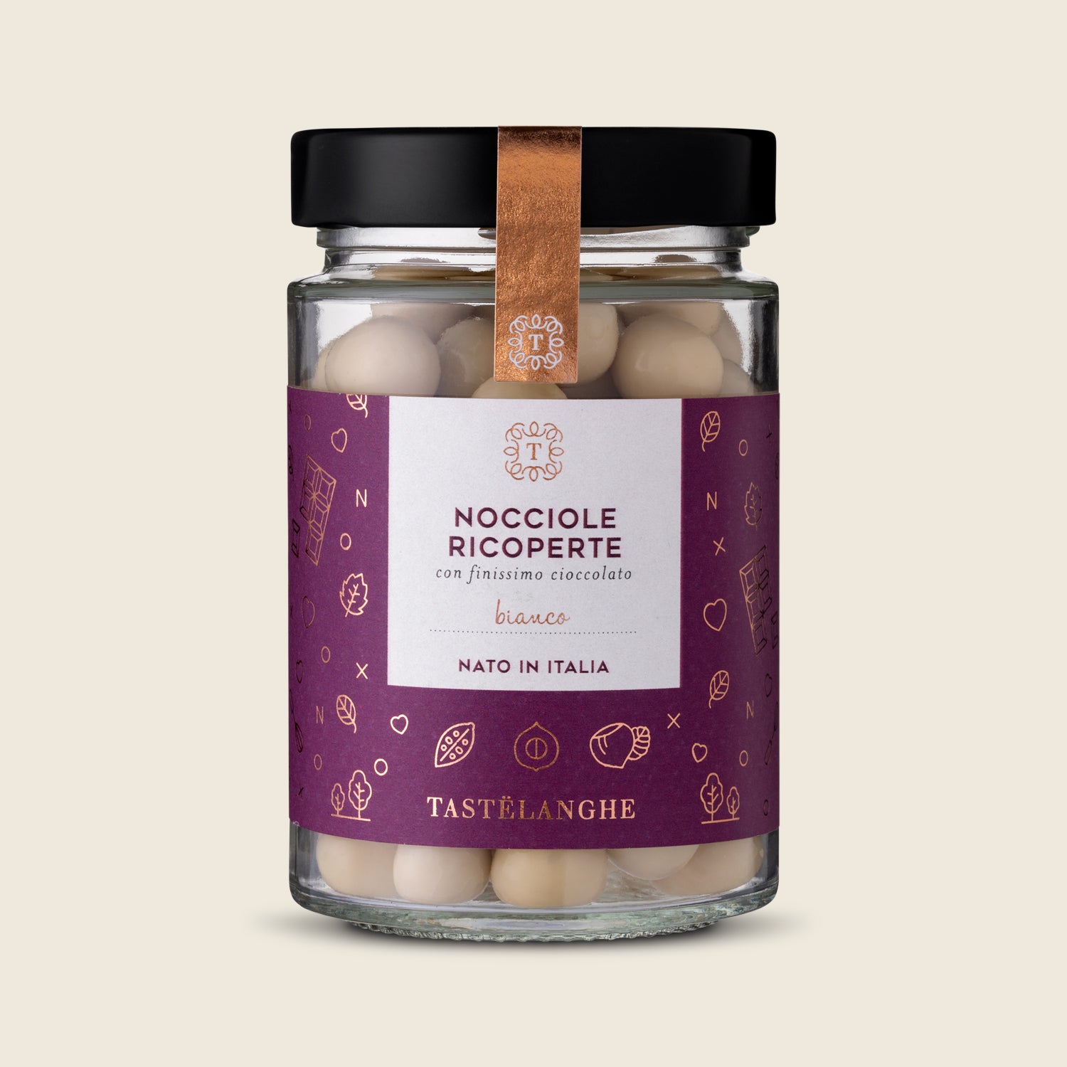 Tastëlanghe Lískové ořechy z Piemonte IGP v bílé čokoládě, 200 g