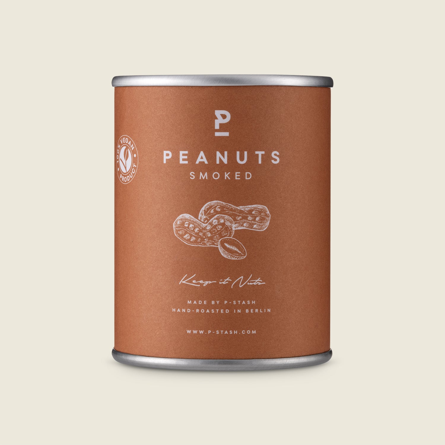 P-Stash Arašídy ručně pražené s pikantní kouřovou chutí, 60g