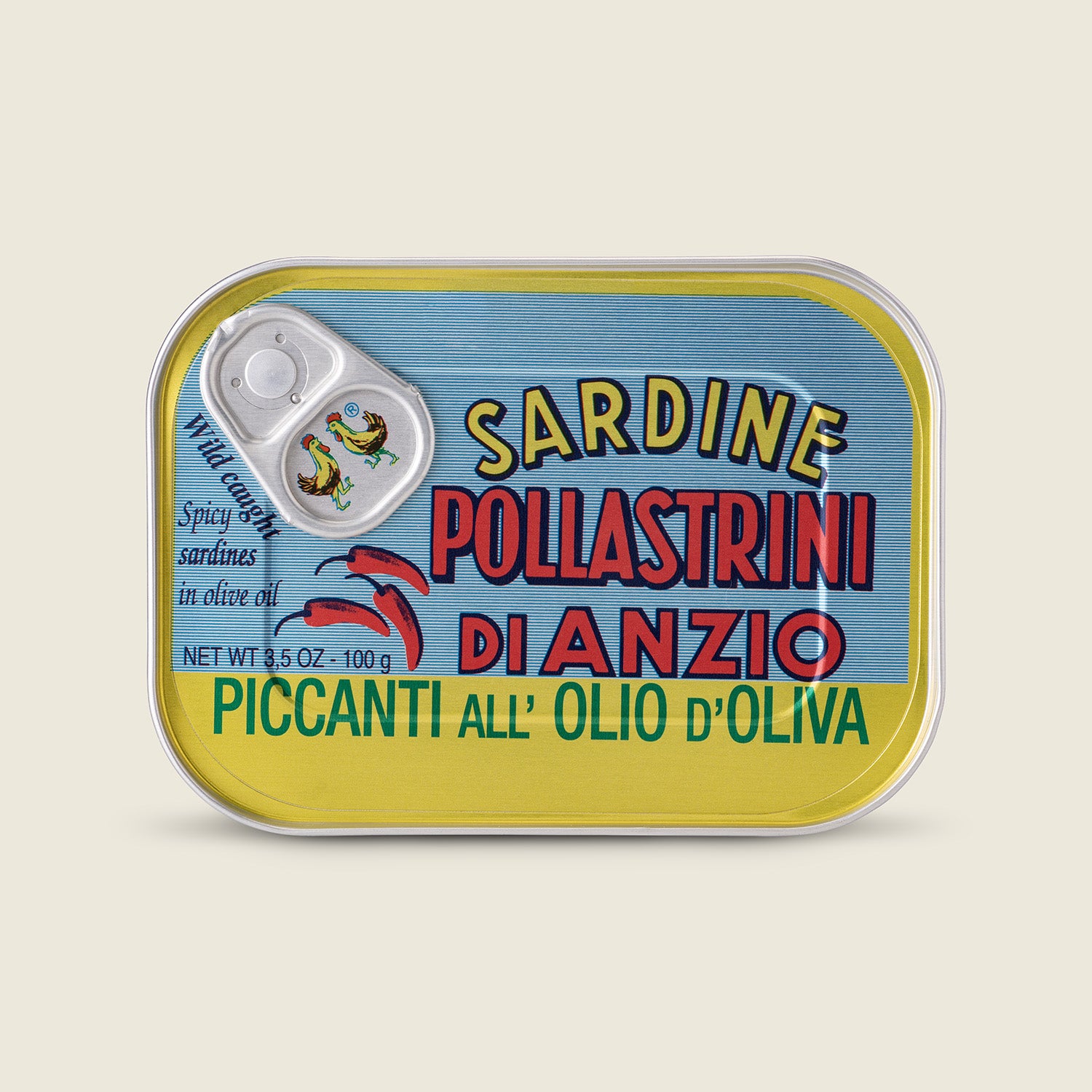 Pollastrini Pikantní sardinky v olivovém oleji, 100g