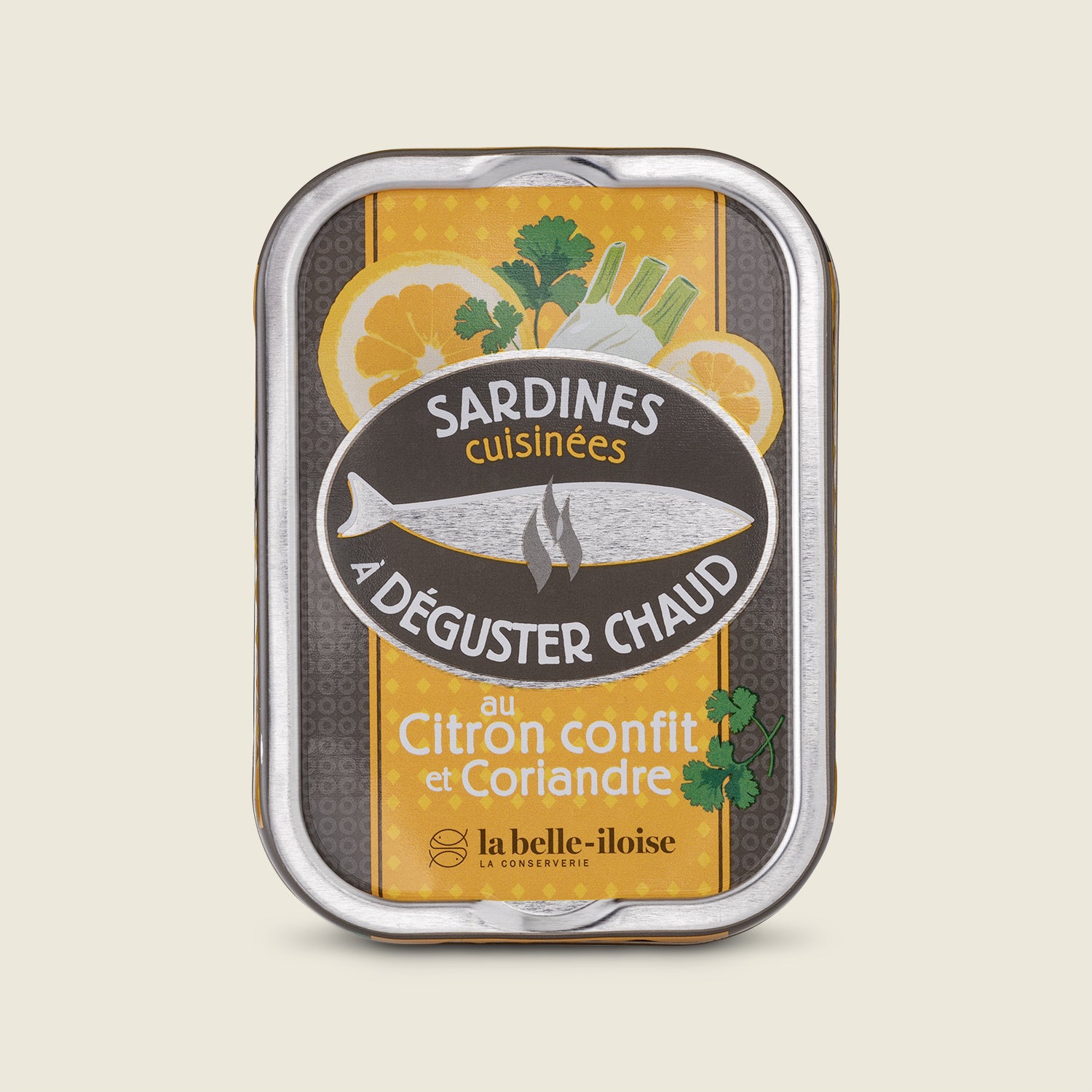 La Belle Illoise Sardinky k tepelné úpravě s citronovým konfitem a koriandrem, 115g