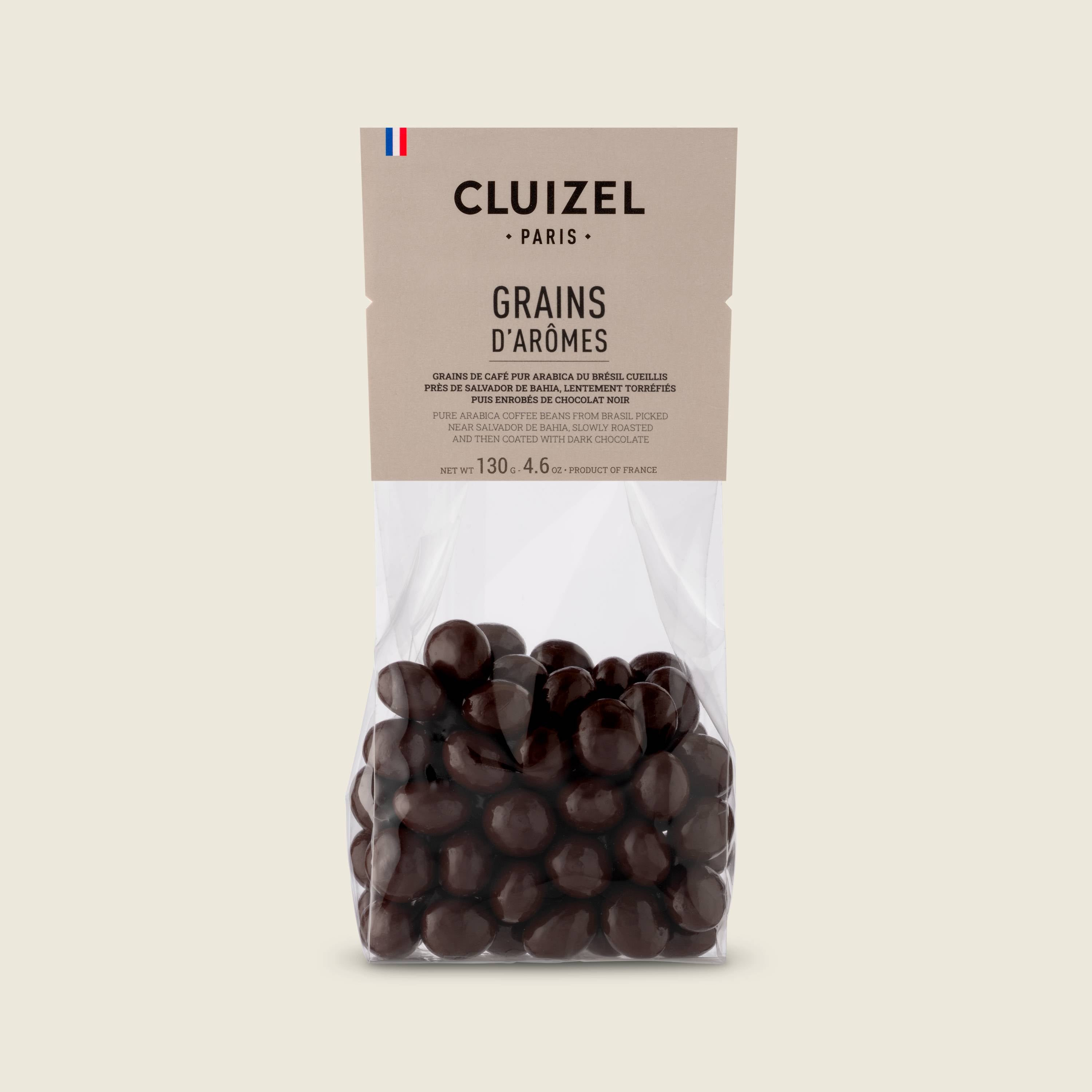 Cluizel kávová zrna Arabica v hořké čokoládě, 130g